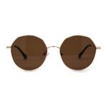 Octagonal Round Nerdy Classy 90s Metal Rim Retro Sunglasses