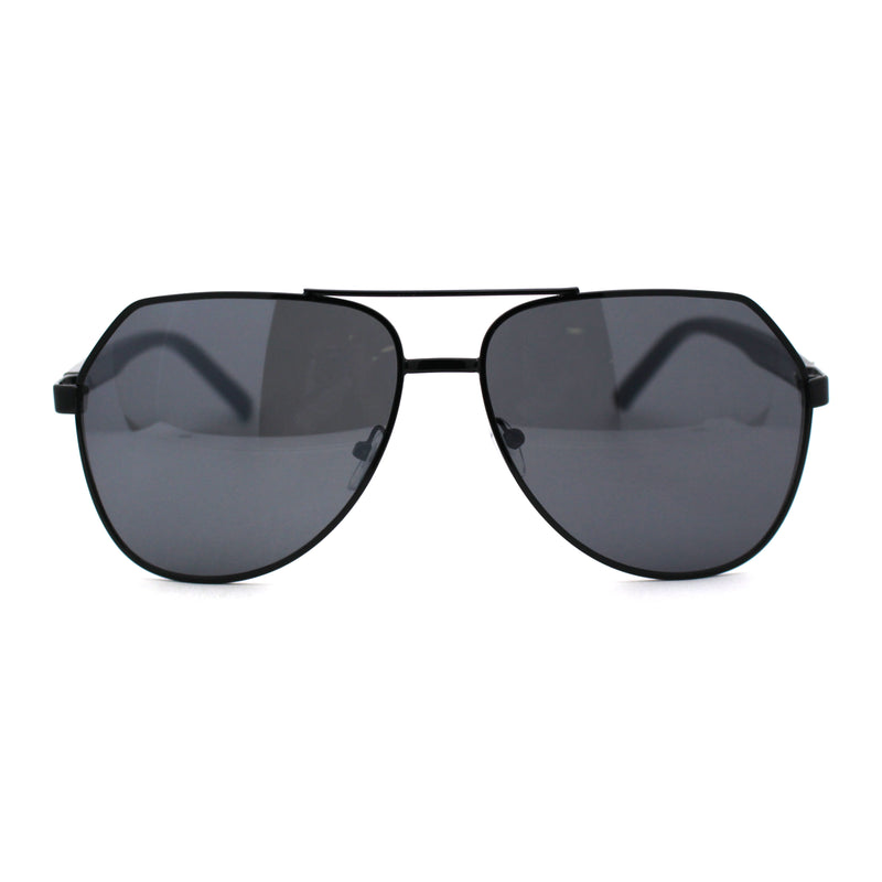 Xloop Mens Metal Rim Officer Style Racer Squared Geometric Sunglasses
