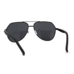 Xloop Mens Metal Rim Officer Style Racer Squared Geometric Sunglasses