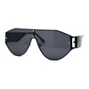 SA106 Mens Metal Frame Rimless Angular Geometric Shield Mafia Sunglasses