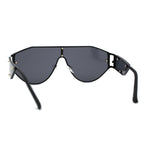 SA106 Mens Metal Frame Rimless Angular Geometric Shield Mafia Sunglasses