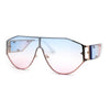 SA106 Mens Metal Frame Rimless Angular Geometric Shield Mafia Sunglasses