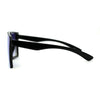 Womens Retro Oversize Angular Flat Top Shield Plastic Frame Rimless Sunglasses