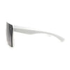 Womens Retro Oversize Angular Flat Top Shield Plastic Frame Rimless Sunglasses