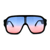 Oversized Shield Racer Plastic Retro Sunglasses