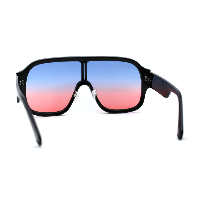 Oversized Shield Racer Plastic Retro Sunglasses