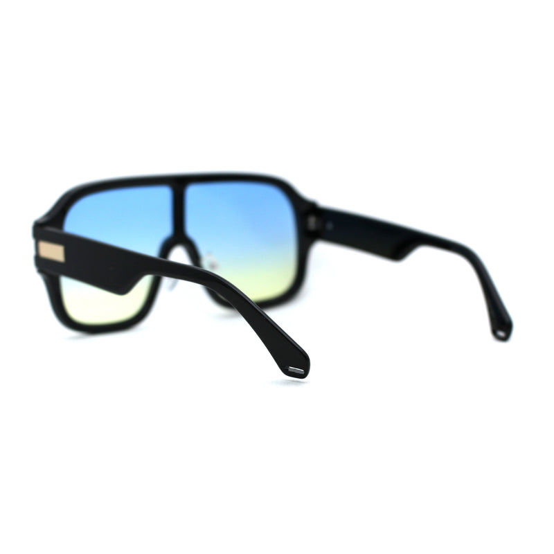 Oversized Shield Racer Plastic Retro Sunglasses