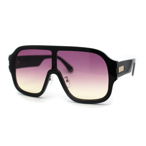 Oversized Shield Racer Plastic Retro Sunglasses