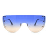 Minimalist Rimless Flat Top Mono Block Lens Premium Optical Quality Sunglasses