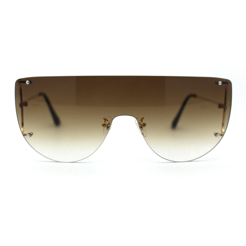 Minimalist Rimless Flat Top Mono Block Lens Premium Optical Quality Sunglasses