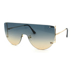 Minimalist Rimless Flat Top Mono Block Lens Premium Optical Quality Sunglasses