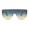 Minimalist Rimless Flat Top Mono Block Lens Premium Optical Quality Sunglasses
