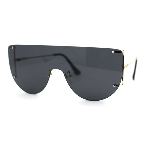 Minimalist Rimless Flat Top Mono Block Lens Premium Optical Quality Sunglasses