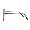 Metal Stud Brow Line Flat Top Rimless Shield Racer Sunglasses