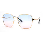 Womens Optical Quality Metal Rim Butterfly Chic Curved Arm Sunglasses