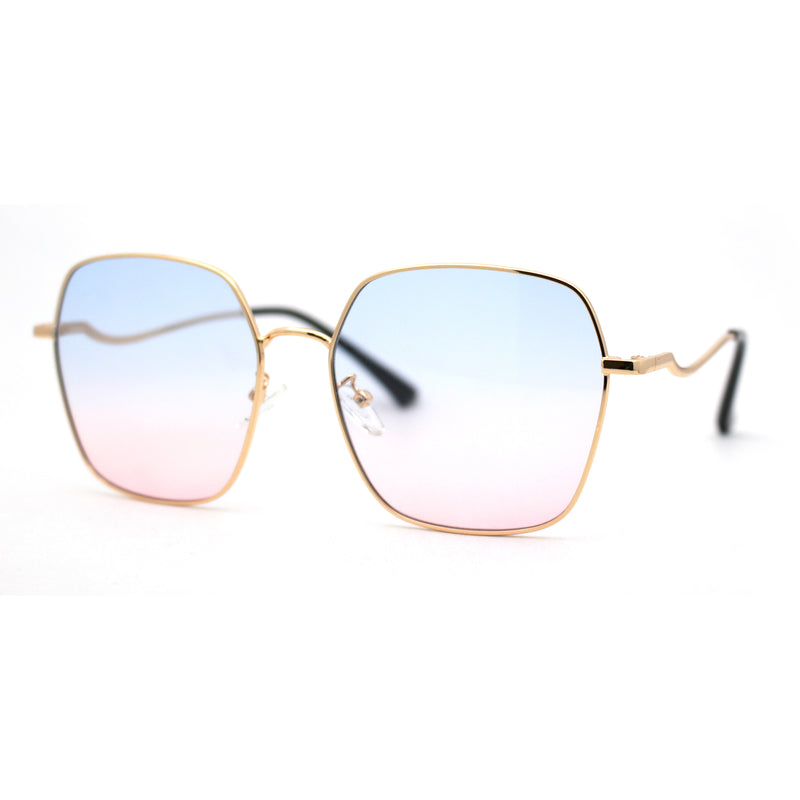 Womens Optical Quality Metal Rim Butterfly Chic Curved Arm Sunglasses