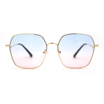 Womens Optical Quality Metal Rim Butterfly Chic Curved Arm Sunglasses