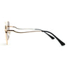Womens Optical Quality Metal Rim Butterfly Chic Curved Arm Sunglasses