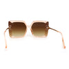 Womens Metal Stud Square Rhinestone Jewel Hinge Butterfly Sunglasses