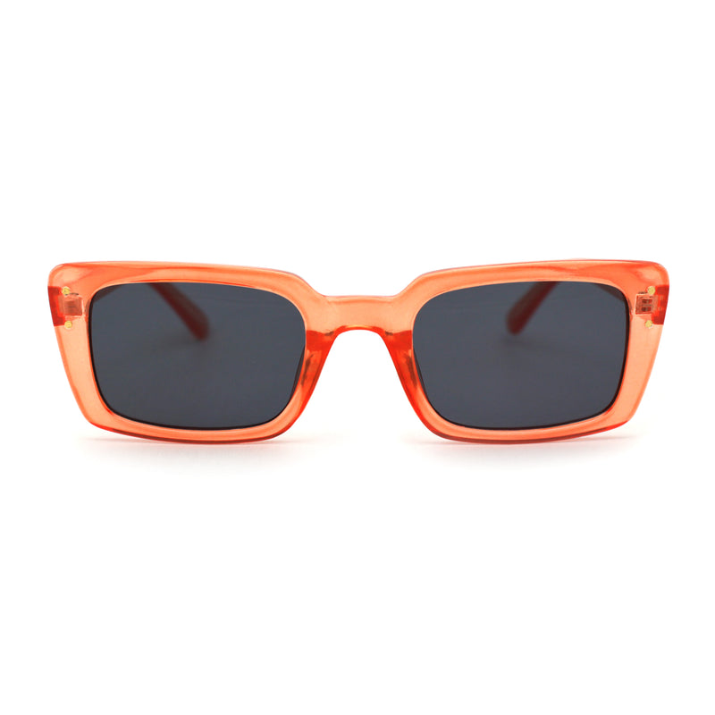 Womens Narrow Rectangular Dad Shade Hipster Sunglasses