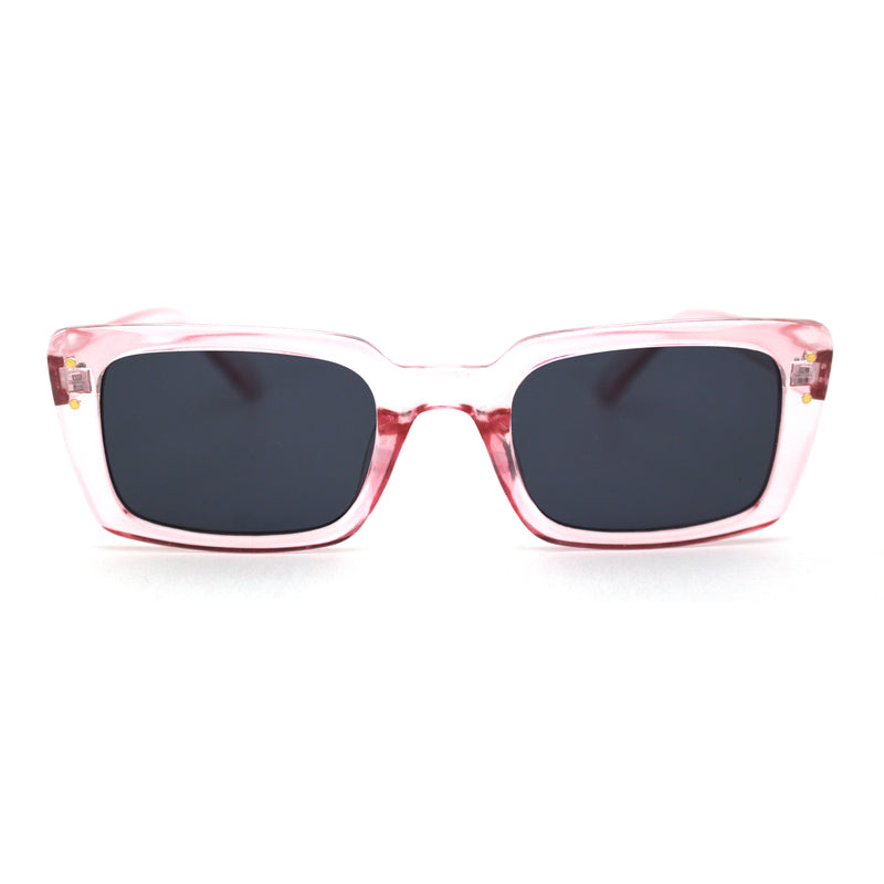 Womens Narrow Rectangular Dad Shade Hipster Sunglasses