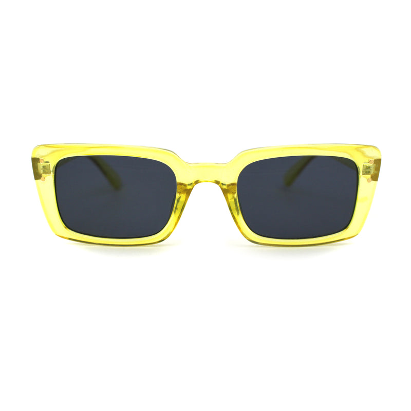 Womens Narrow Rectangular Dad Shade Hipster Sunglasses