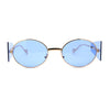 Hippie Oval Retro Side Visor Metal Rim Pop Color Lens Sunglasses