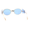 Hippie Oval Retro Side Visor Metal Rim Pop Color Lens Sunglasses