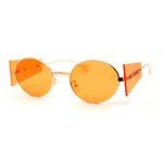 Hippie Oval Retro Side Visor Metal Rim Pop Color Lens Sunglasses