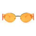 Hippie Oval Retro Side Visor Metal Rim Pop Color Lens Sunglasses