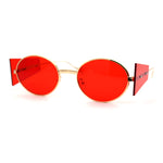 Hippie Oval Retro Side Visor Metal Rim Pop Color Lens Sunglasses