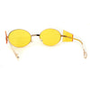 Hippie Oval Retro Side Visor Metal Rim Pop Color Lens Sunglasses