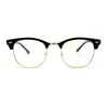 Retro Classic Hipster Half Rim Blue Light Filtering Computer Glasses