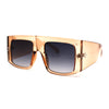 Retro Flat Top Unique Thick Temple Mobster Sunglasses