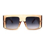 Retro Flat Top Unique Thick Temple Mobster Sunglasses