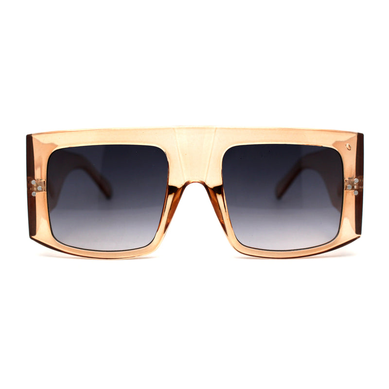 Retro Flat Top Unique Thick Temple Mobster Sunglasses