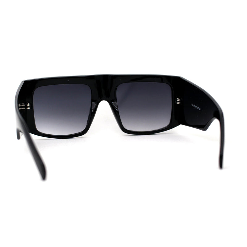 Retro Flat Top Unique Thick Temple Mobster Sunglasses