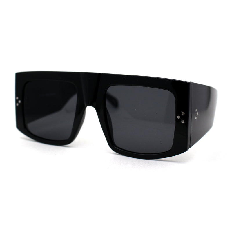 Retro Flat Top Unique Thick Temple Mobster Sunglasses