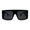 Retro Flat Top Unique Thick Temple Mobster Sunglasses