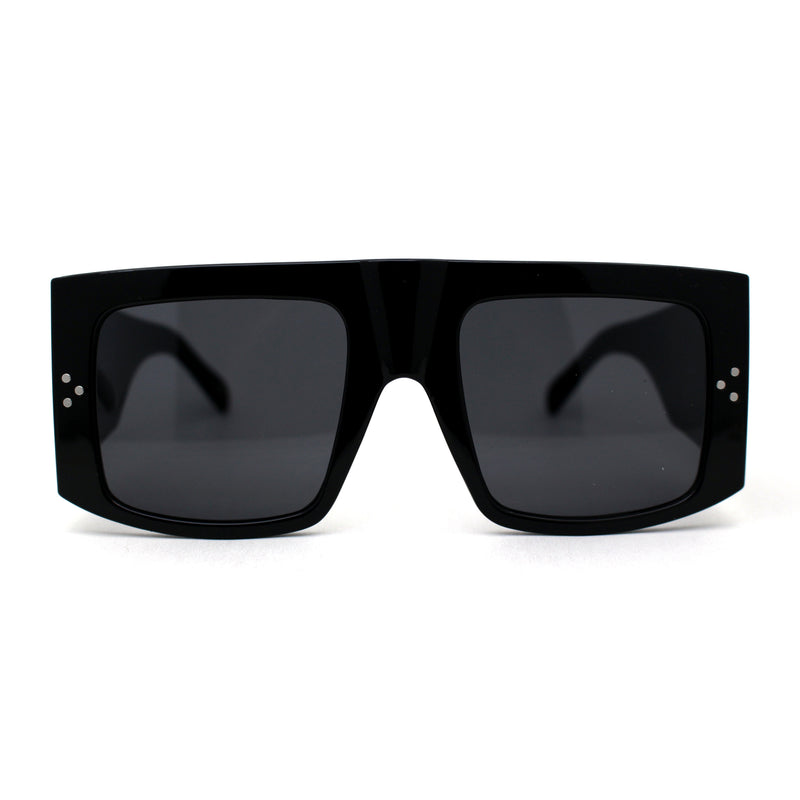 Retro Flat Top Unique Thick Temple Mobster Sunglasses