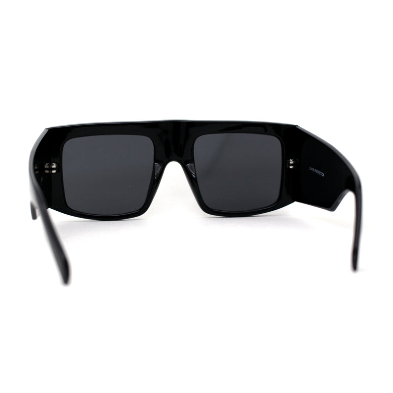 Retro Flat Top Unique Thick Temple Mobster Sunglasses