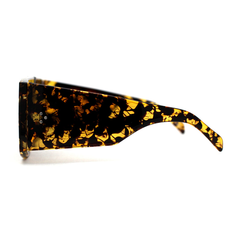 Retro Flat Top Unique Thick Temple Mobster Sunglasses