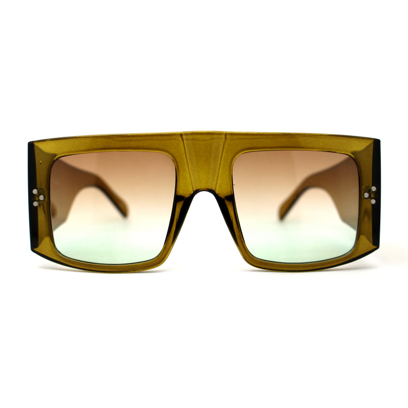 Retro Flat Top Unique Thick Temple Mobster Sunglasses