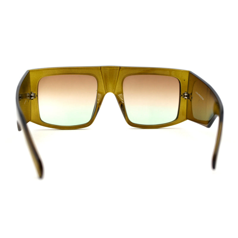 Retro Flat Top Unique Thick Temple Mobster Sunglasses