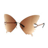 Womens Full Rimless Butterfly Shape Unique Sunglasses