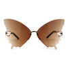 Womens Full Rimless Butterfly Shape Unique Sunglasses