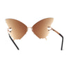 Womens Full Rimless Butterfly Shape Unique Sunglasses