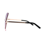 Womens Full Rimless Butterfly Shape Unique Sunglasses