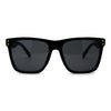 Locs Pot Leaf Print Arm Mens Horn Rim Plastic Gangster Sunglasses Matte Black