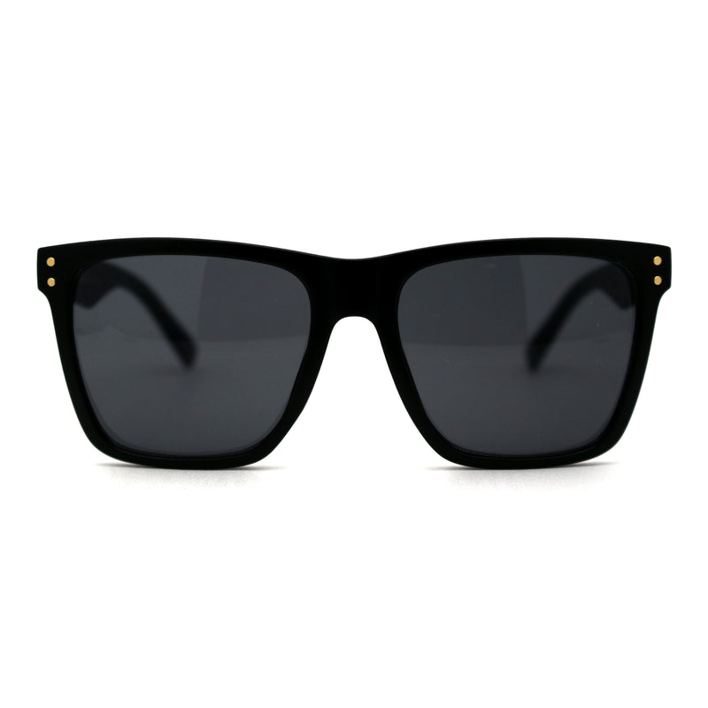 Locs Pot Leaf Print Arm Mens Horn Rim Plastic Gangster Sunglasses Matte Black